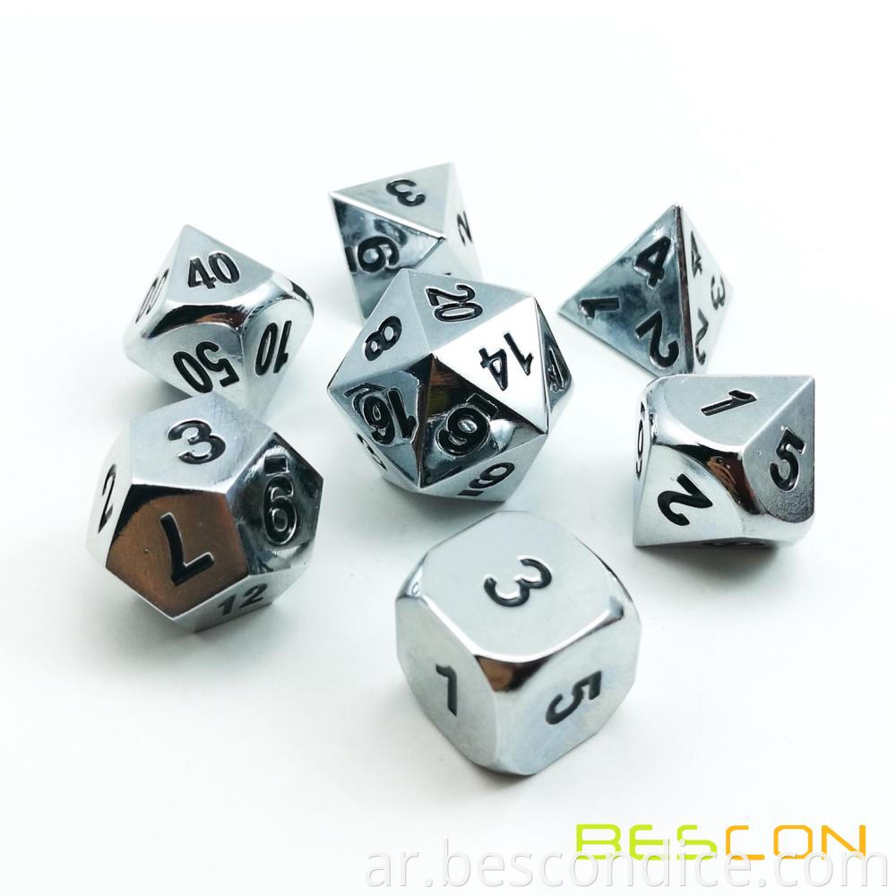 Chrome Metallic Dnd Dice Set Of 7 1